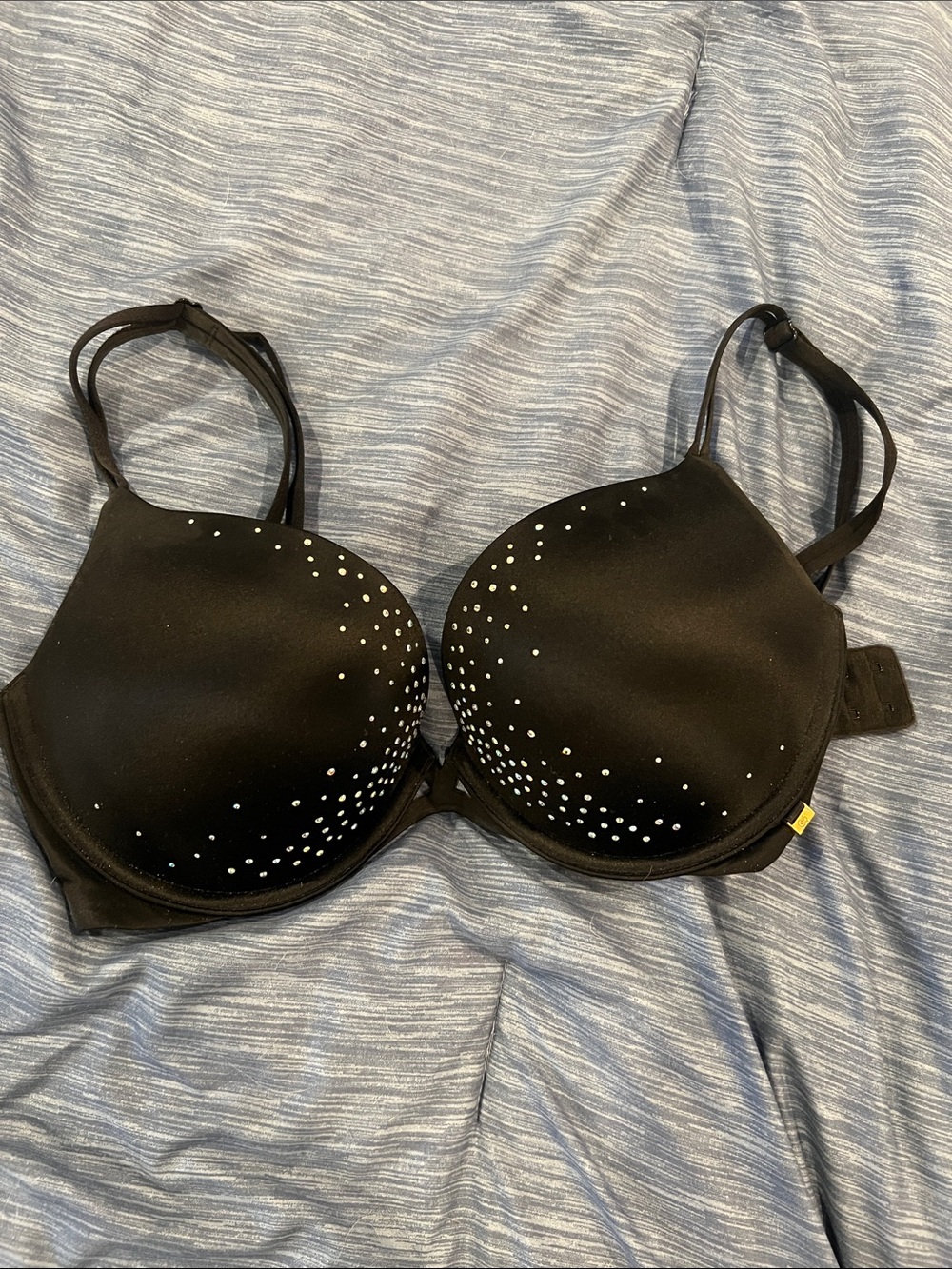 Victoria's Secret Black Rhinestone Very Sexy Push Up Bra